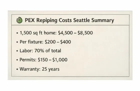 photo showing PEX Repiping Costs Seattle Summary