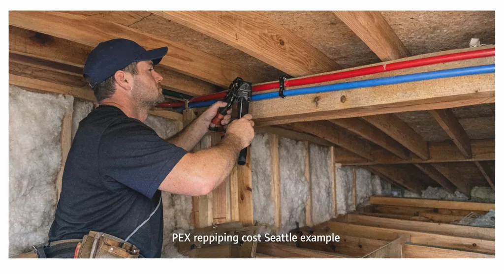 PEX repiping costs Seattle installation example
